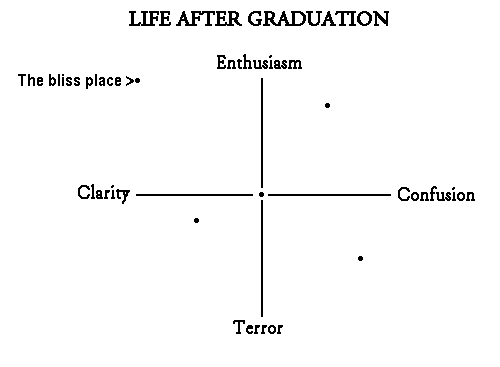  LIFE AFTER GRADUATION Enthusiasm The Bliss place} * | | | * | | | | | | | | | Clarity-----------*-----------Confusion | | * | | | | | | * | | | | Terror 